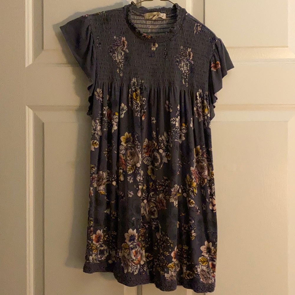 Gray floral shirt for women